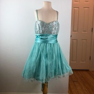 Aquamarine Blue Party Dress Homecoming